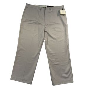 Eddie Bauer Adams Fit Pants Mens 42x28.5 Sand Flat Front Wrinkle Resistant NWT